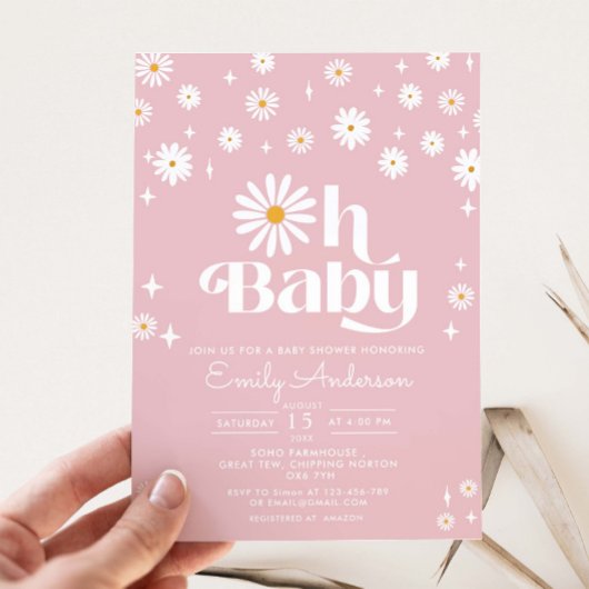 Invitation Baby shower super Oh Baby Daisy