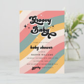 Invitation Baby shower Super rétro (Debout devant)