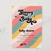 Invitation Baby shower Super rétro (Devant / Derrière)