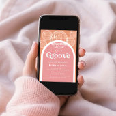 Invitation Baby shower Super rétro Disco rose et orange