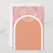 Invitation Baby shower Super rétro Disco rose et orange (Dos)