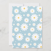 Invitation Baby shower super Retro Floral Dusty Blue Daisy (Dos)