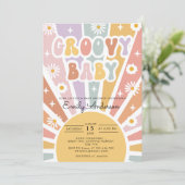 Invitation Baby shower Super Retro Sunshine (Debout devant)