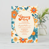 Invitation Baby shower super Retro Sunshine (Debout devant)