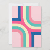 Invitation Baby shower Super Retro Typographie rose (Dos)