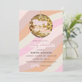 Invitation Baby shower Super rose Retro (Debout devant)