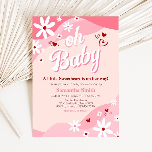 Invitation Baby shower super Valentine