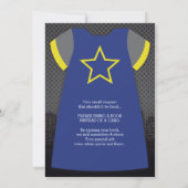 Invitation Baby shower Superhero, Bleu, Invi noir (Dos)