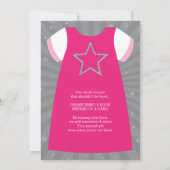 Invitation Baby shower Superhero Invitation, Rose, Argent Inv (Dos)