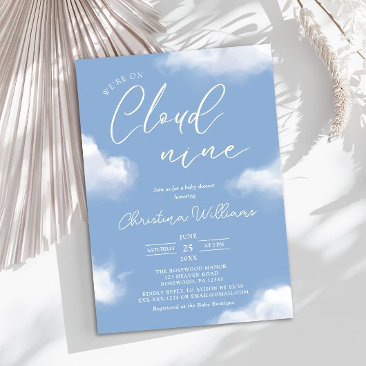 Invitation Baby shower sur Cloud 9