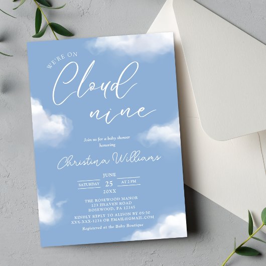 Invitation Baby shower sur Cloud 9