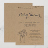 Invitation baby shower sur Kraft Arrière - plan (Devant / Derrière)