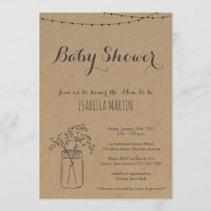 Invitation baby shower sur Kraft Arrière - plan