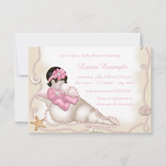 Invitation Baby Shower sur la Plage (Devant)