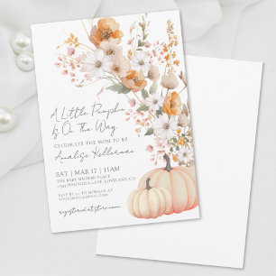 Invitation Baby shower sur le thème de la citrouille et des f