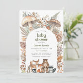 Invitation Baby-Shower sur le thème de la forêt (Debout devant)