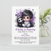 Invitation baby shower sur le thème de l'Halloween (Debout devant)