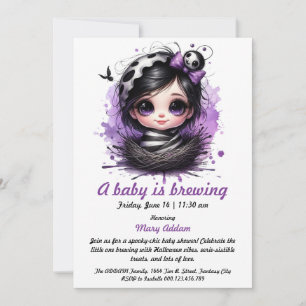 Invitation baby shower sur le thème de l'Halloween