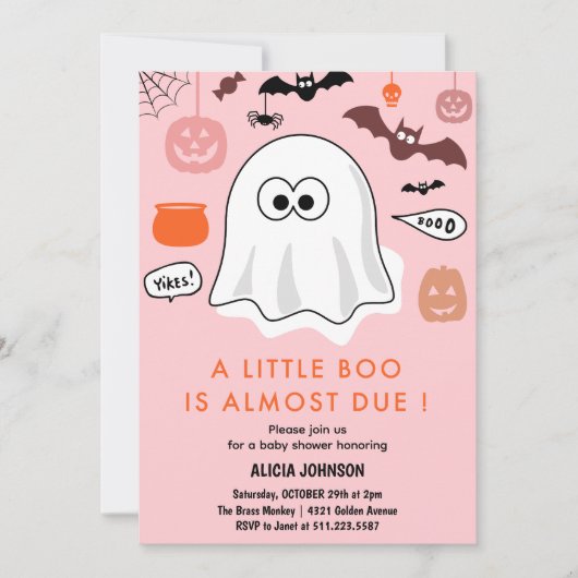 Invitation Baby shower sur le thème de l'Halloween (Devant)