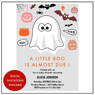 Invitation Baby shower sur le thème de l'Halloween Cute