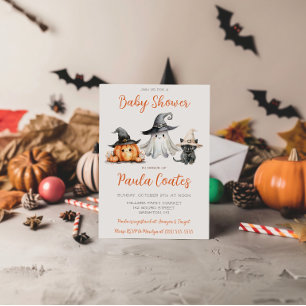 Invitation Baby shower sur le thème d'Halloween mignon