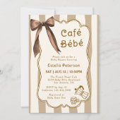 Invitation Baby Shower sur le thème du café Bébé, salon de th (Devant)