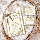 Invitation Baby Shower sur le thème du café Bébé, salon de th