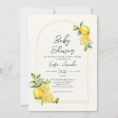Invitation Baby Shower sur le thème du citron et des agrumes (Devant)