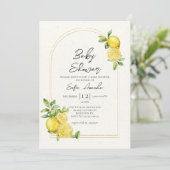 Invitation Baby Shower sur le thème du citron et des agrumes (Debout devant)