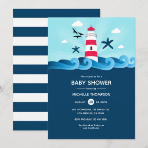 Invitation Baby-shower sur le thème marin