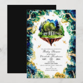 Invitation Baby shower sur mesure Pastel Woodland (Devant / Derrière)