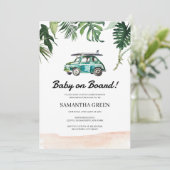 Invitation Baby shower surf (Debout devant)