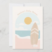 Invitation Baby shower Surfboard Beach (Devant)