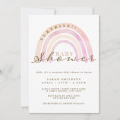 Invitation Baby shower surprise arc-en-ciel neutre (Devant)