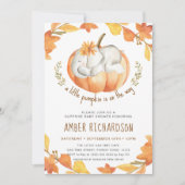 Invitation Baby shower surprise Citrouille d'automne fille él (Devant)