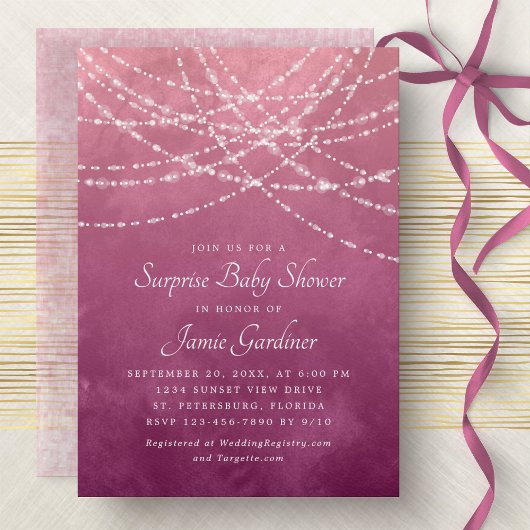 Invitation Baby shower surprise fille