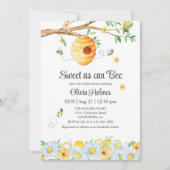 Invitation Baby shower "Sweet as can Bee" (Devant)