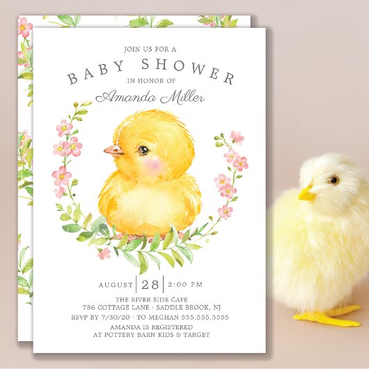 Invitation Baby shower Sweet Baby Chick Girls