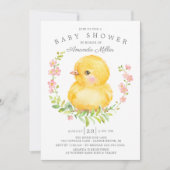 Invitation Baby shower Sweet Baby Chick Girls (Devant)