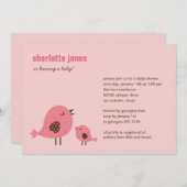 Invitation Baby shower Sweet Chicks - Pink (Devant / Derrière)