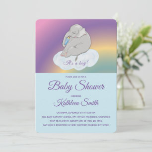 Invitation Baby shower Sweet Cute Elephant C'est un garçon Ph