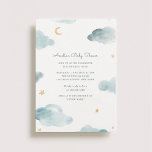 Invitation Baby shower Sweet Dreams<br><div class="desc">Nuage d'aquarelle doux et rêveur,  la lune et les étoiles design par Shelby Allison.</div>