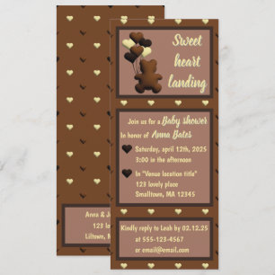 Invitation baby shower "Sweet Heart Landing"
