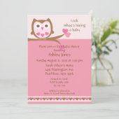 Invitation Baby shower Sweet Heart Owl (Debout devant)