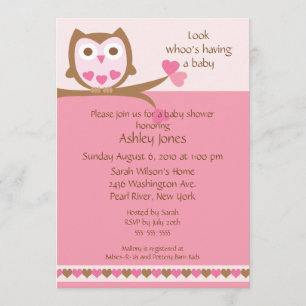 Invitation Baby shower Sweet Heart Owl