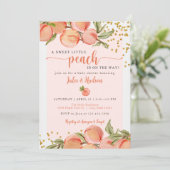 Invitation Baby shower Sweet Little Peach (Debout devant)