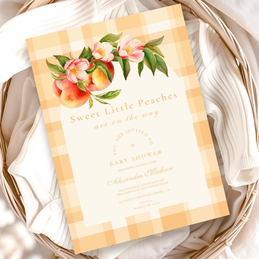 Invitation Baby shower Sweet Little Peaches