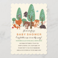 Invitation Baby shower Sweet Woodland Friends