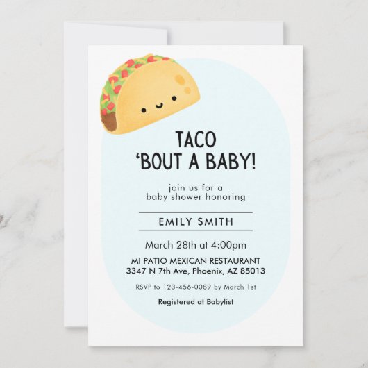 Invitation Baby shower Taco (Devant)