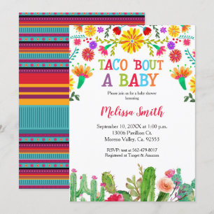 Invitation Baby shower Taco Bout avec cactus